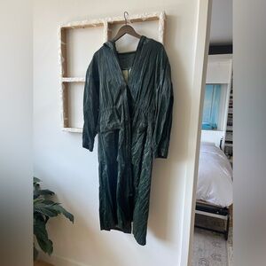 Dark Green Hooded Trench Coat